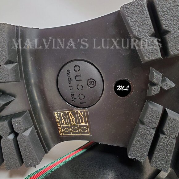 GUCCI SHOES MENS JASPER WEB TRIM LACE-UP BLACK LEATHER DERBY sz 9 / US 9.5 - Picture 12 of 14